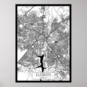 Stadsplattegrond van Ilorin Nigeria Poster
