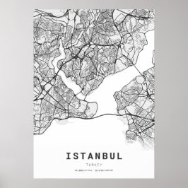 Stadsplattegrond van Istanbul Poster