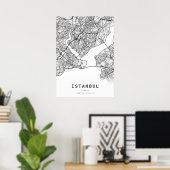 Stadsplattegrond van Istanbul Poster (Thuiskantoor)
