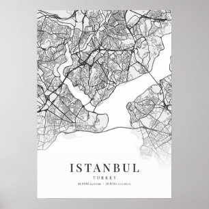 Stadsplattegrond van Istanbul Poster