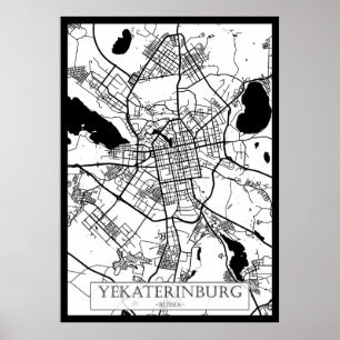 Stadsplattegrond van Jekaterinenburg Rusland Poster