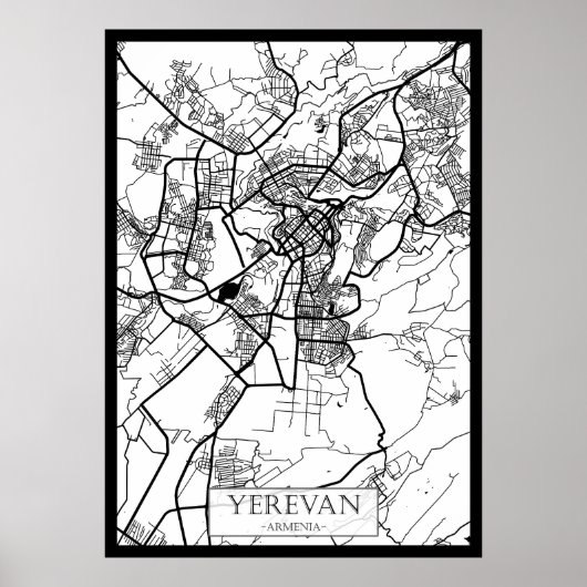 Stadsplattegrond van Jerevan Armenië Poster (Voorkant)