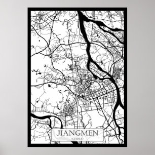 Stadsplattegrond van Jiangmen, China Poster