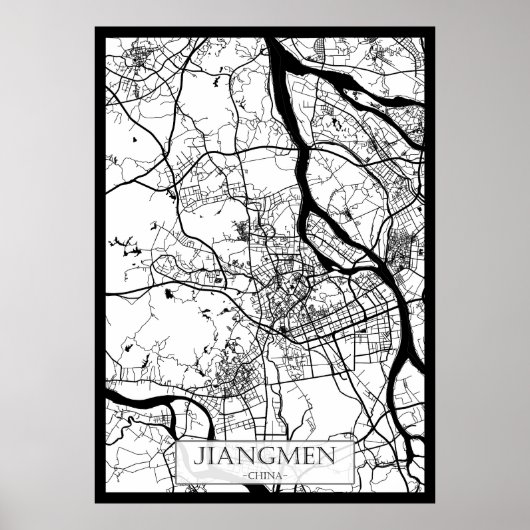 Stadsplattegrond van Jiangmen, China Poster (Voorkant)
