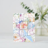 Stadsplattegrond van Jining China Briefkaart (Staand voorkant)