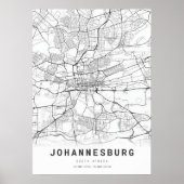 Stadsplattegrond van Johannesburg Poster (Voorkant)