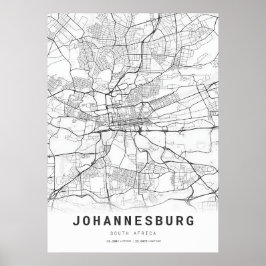 Stadsplattegrond van Johannesburg Poster