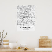 Stadsplattegrond van Johannesburg Poster (Keuken)