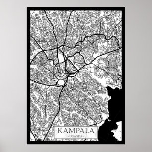Stadsplattegrond van Kampala Oeganda Poster