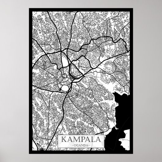 Stadsplattegrond van Kampala Oeganda Poster (Voorkant)