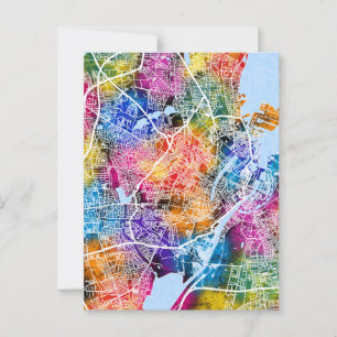 Stadsplattegrond van Kopenhagen Denemarken Briefkaart