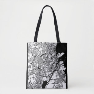Stadsplattegrond van Kopenhagen Denemarken Tote Bag