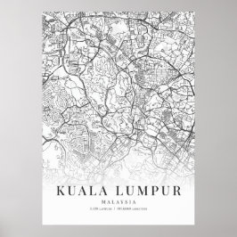 Stadsplattegrond van Kuala Lumpur Poster