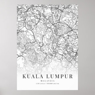 Stadsplattegrond van Kuala Lumpur Poster