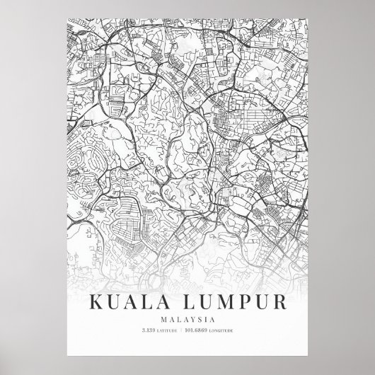 Stadsplattegrond van Kuala Lumpur Poster (Voorkant)