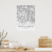 Stadsplattegrond van Kuala Lumpur Poster (Keuken)