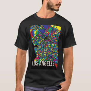 Stadsplattegrond van Los Angeles - Kleurrijke Abst T-shirt