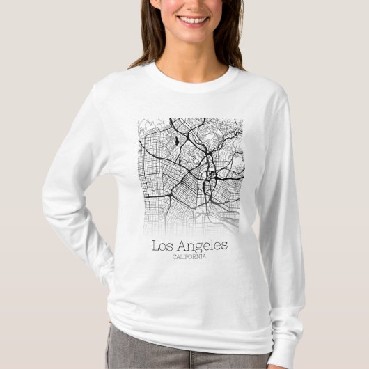 Stadsplattegrond van Los Angeles T-shirt (Voorkant)