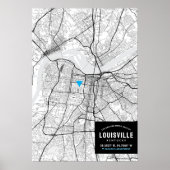 Stadsplattegrond van Louisville + Markeer uw locat Poster (Voorkant)