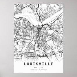 Stadsplattegrond van Louisville Poster