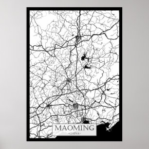 Stadsplattegrond van Maoming China Poster
