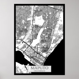 Stadsplattegrond van Maputo Mozambique Poster