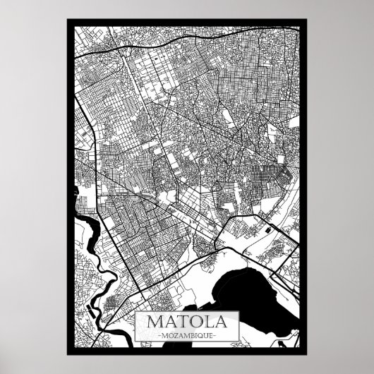 Stadsplattegrond van Matola Mozambique Poster (Voorkant)