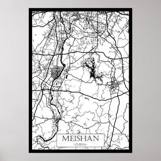 Stadsplattegrond van Meishan China Poster (Voorkant)