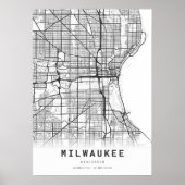 Stadsplattegrond van Milwaukee Poster (Voorkant)