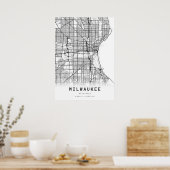 Stadsplattegrond van Milwaukee Poster (Keuken)
