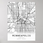 Stadsplattegrond van Minneapolis Poster (Voorkant)