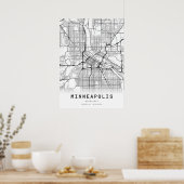 Stadsplattegrond van Minneapolis Poster (Keuken)