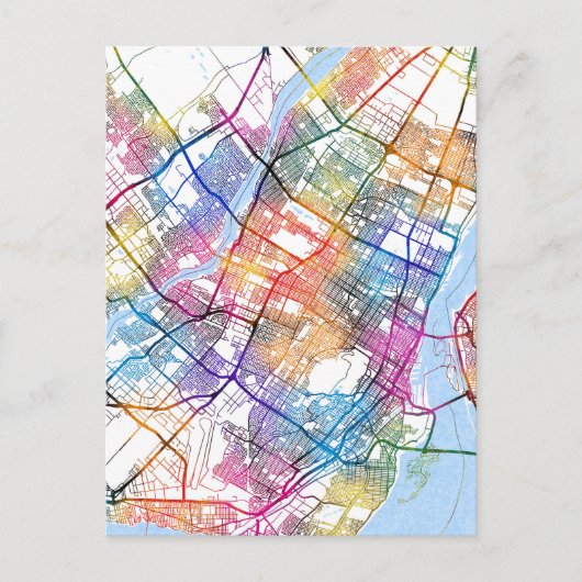 Stadsplattegrond van Montreal Quebec Canada Briefkaart (Voorkant)