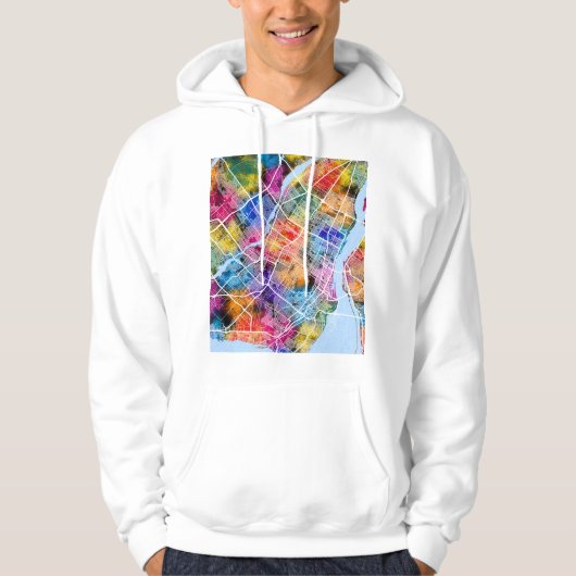 Stadsplattegrond van Montreal Quebec Canada Hoodie (Voorkant)