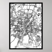 Stadsplattegrond van München Duitsland Poster (Voorkant)