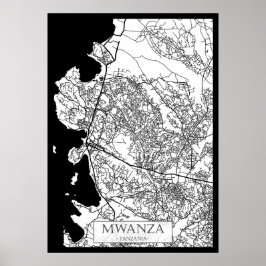 Stadsplattegrond van Mwanza Tanzania Poster