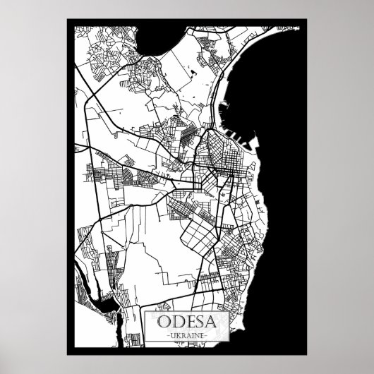 Stadsplattegrond van Odessa Oekraine Poster (Voorkant)