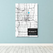 Stadsplattegrond van Oklahoma + Markeer uw locatie Canvas Afdruk (Insitu (Houten vloer))