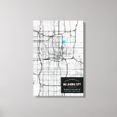Stadsplattegrond van Oklahoma + Markeer uw locatie Canvas Afdruk (Voorkant)