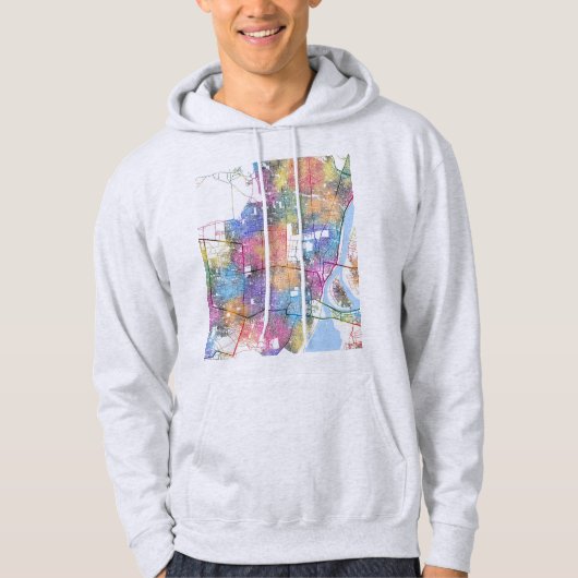 Stadsplattegrond van Omsk Rusland Hoodie (Voorkant)