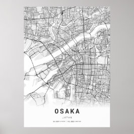 Stadsplattegrond van Osaka Poster
