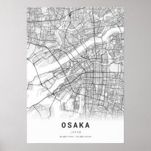 Stadsplattegrond van Osaka Poster