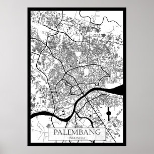 Stadsplattegrond van Palembang Indonesië Poster