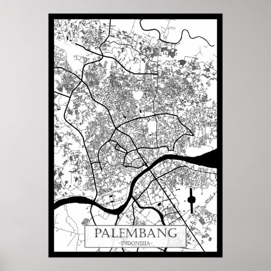 Stadsplattegrond van Palembang Indonesië Poster (Voorkant)