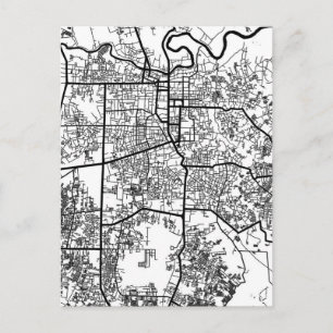 Stadsplattegrond van Pekanbaru Indonesië Briefkaart