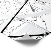 Stadsplattegrond van Philadelphia + Markeer uw loc Poster (Hoek)