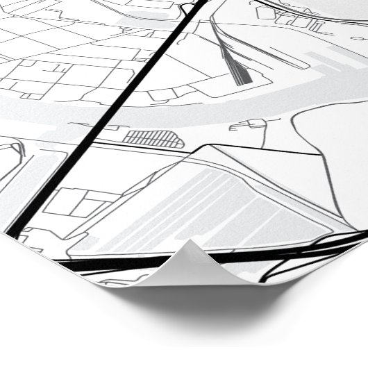 Stadsplattegrond van Philadelphia + Markeer uw loc Poster (Hoek)