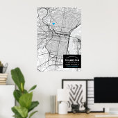 Stadsplattegrond van Philadelphia + Markeer uw loc Poster (Thuiskantoor)