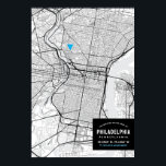 Stadsplattegrond van Philadelphia   Markeer uw loc Poster<br><div class="desc">Een Philadelphia, Pennsylvania stadsplattegrond poster met een leuke manier om uw locatie in uw stad te markeren! Volg de aanwijzingen in het tekstveld om de kaart te bewerken en aan te passen zodat deze perfect bij u past. Een geweldig idee voor een slaapkamermuur, en een geweldige gespreksstarter voor de woonkamer...</div>