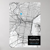 Stadsplattegrond van Philadelphia + Markeer uw loc Poster (Voorkant)
